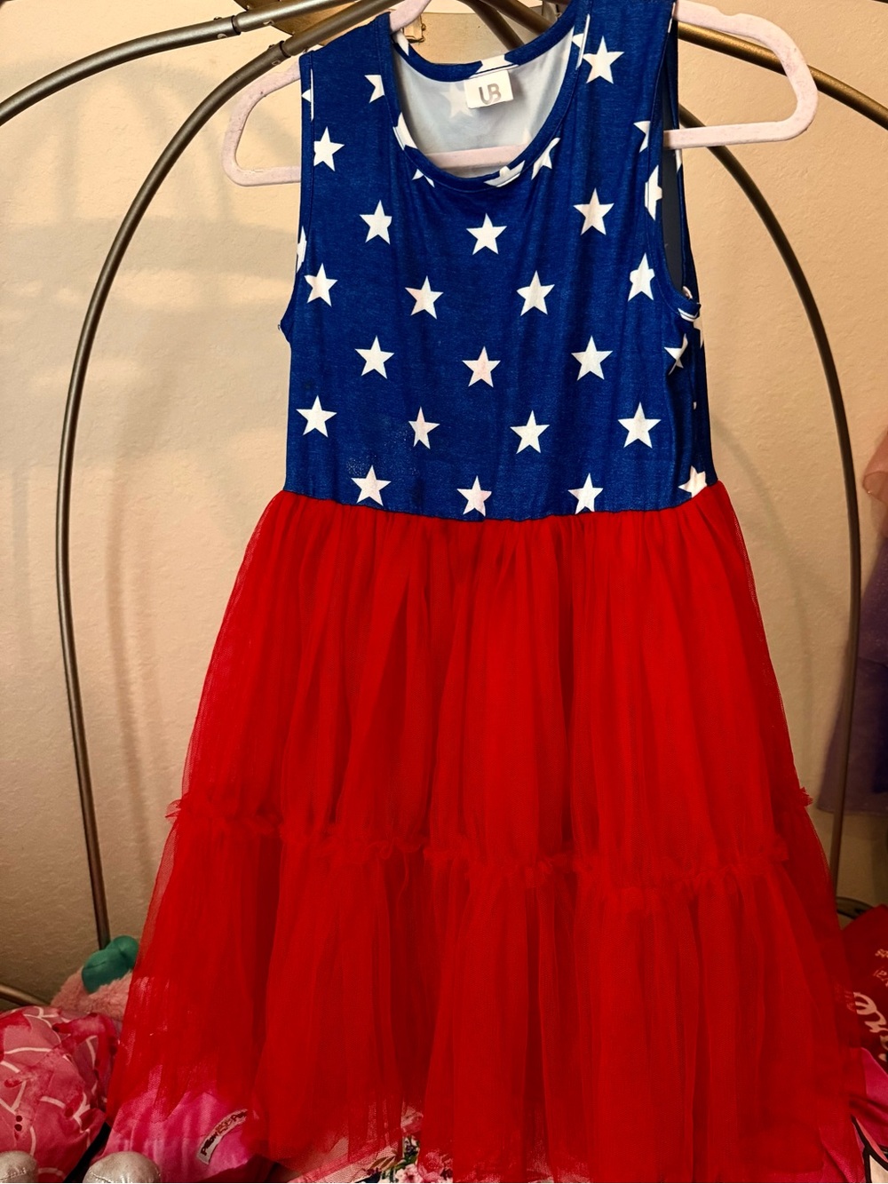 Patriotic Blue Star Tank Top with Red Tulle Skirt USA Dress 🇺🇸🇺🇸🇺🇸🇺🇸 size 10 - Picture 2 of 3